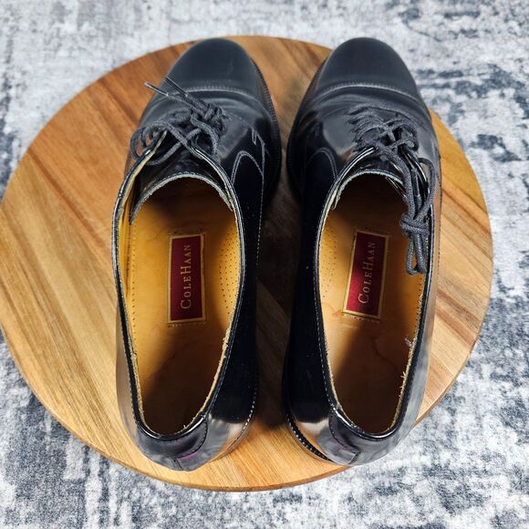Cole Haan Mens Caldwell Oxford Size 10 D Black Leather Cap Toe Derby Dress Shoes main image 13